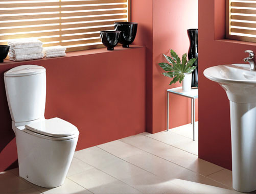 Compact design for bathrooms<br/>Color:white